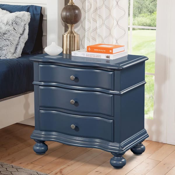 American Woodcrafters Rodanthe Shipyard Blue 3-Drawer 18 in. W Nightstand