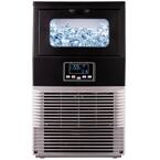 66 lbs. Freestanding Ice Maker with Self Cleaning Mode and Ice Scoop in Stainless Steel
