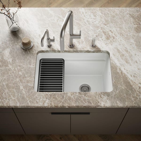 Cairn 18-5/16 in. x 27-1/2 in. x12-5/8 in. Composite Undermount Utility Sink in Matte White
