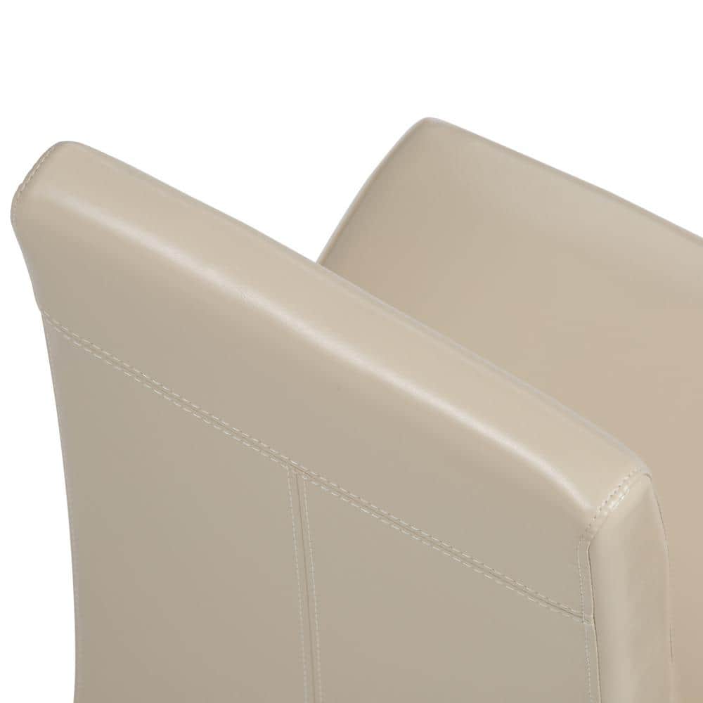 Off-White Faux Leather Upholstered Parsons Dining Chair Set