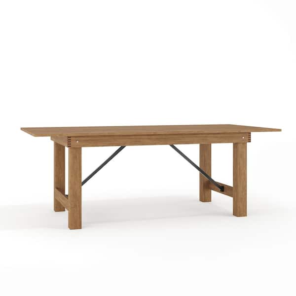 Carnegy Avenue Antique Rustic Wood 4-Leg Dining Table Seats 8