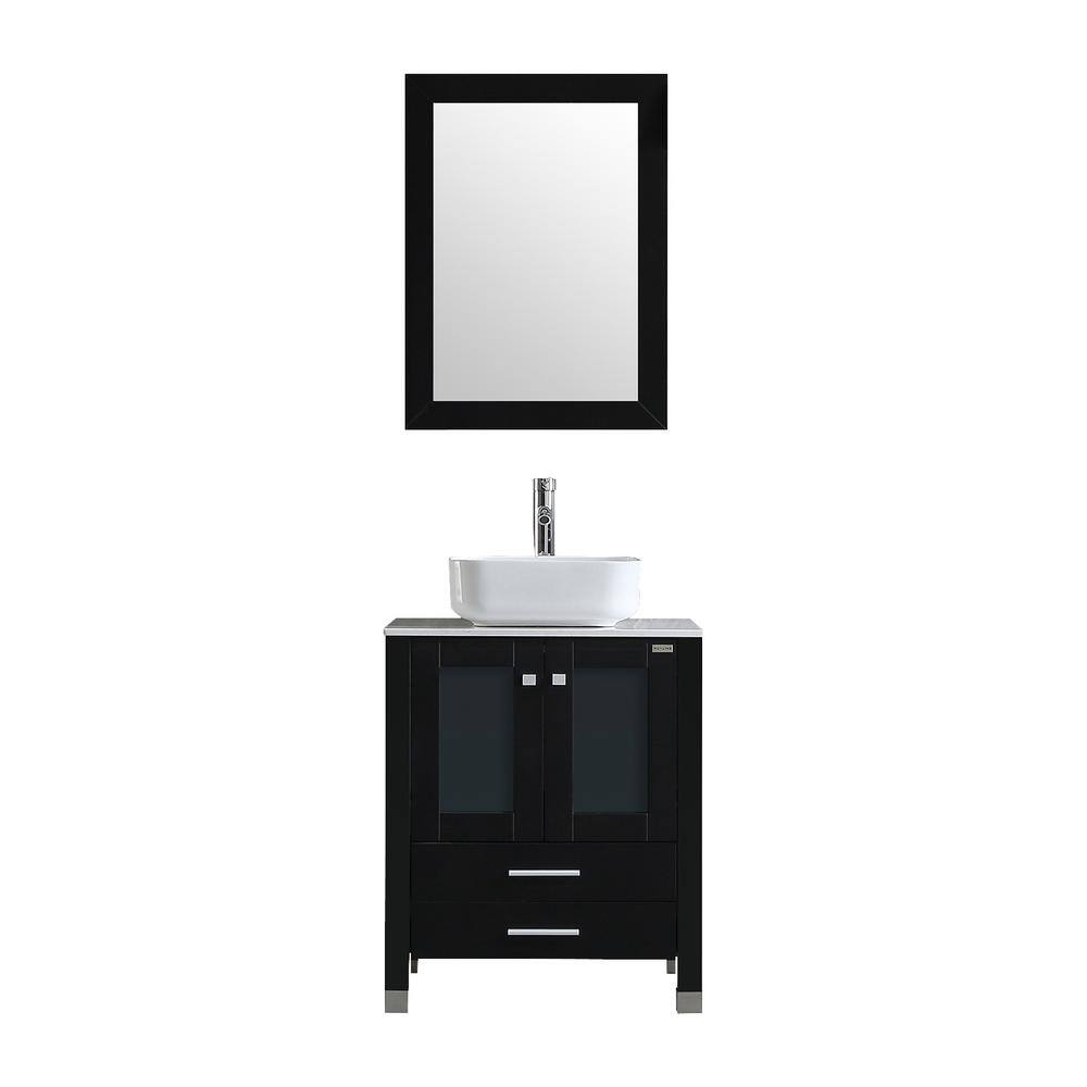 Siavonce 21.7 in. W x 24 in. D x 29.5 in. H Single Sink Vanity, Black ...