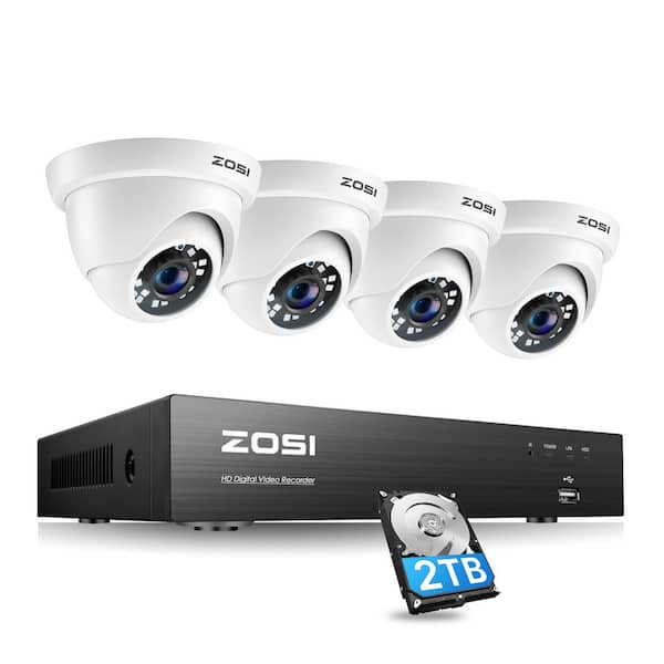ZOSI 8-Channel 1080p DVR 1TB Hard Drive Security Camera System with 4 Wired Cameras