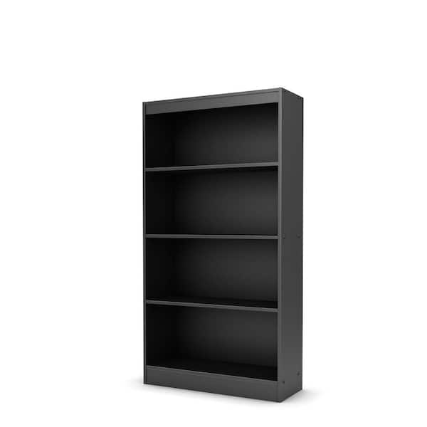 South Shore 56 in. Black Wood 4-shelf Standard Bookcase with Adjustable Shelves