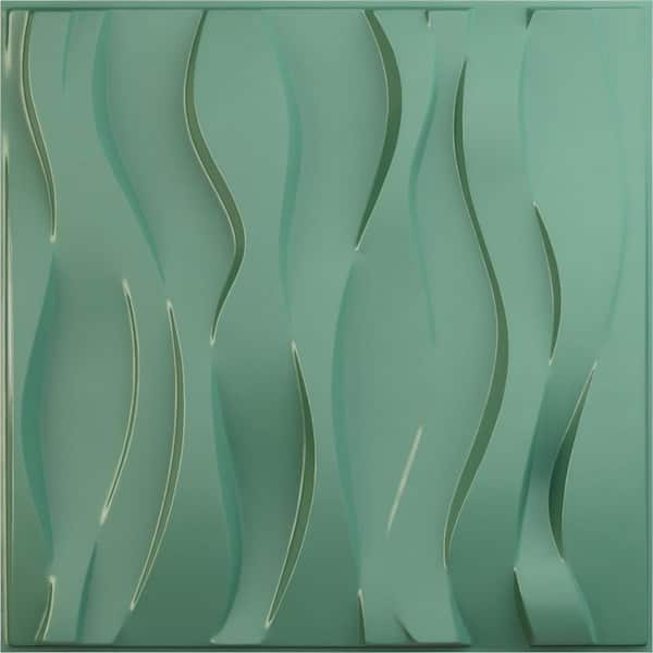 Ekena Millwork 19-5/8-in W x 19-5/8-in H Riverbank EnduraWall Decorative 3D Wall Panel Sea Mist