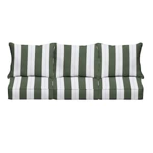 25 in. x 23 in. Sunbrella Deep Seating Indoor/Outdoor Couch Pillow and Cushion Set in Relate Ivy