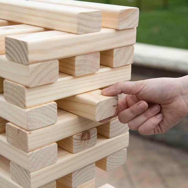 YARD GAMES Large Tumbling Timbers Wood Stacking Game with 56 Premium Pine  Blocks TIMBERS-003 - The Home Depot