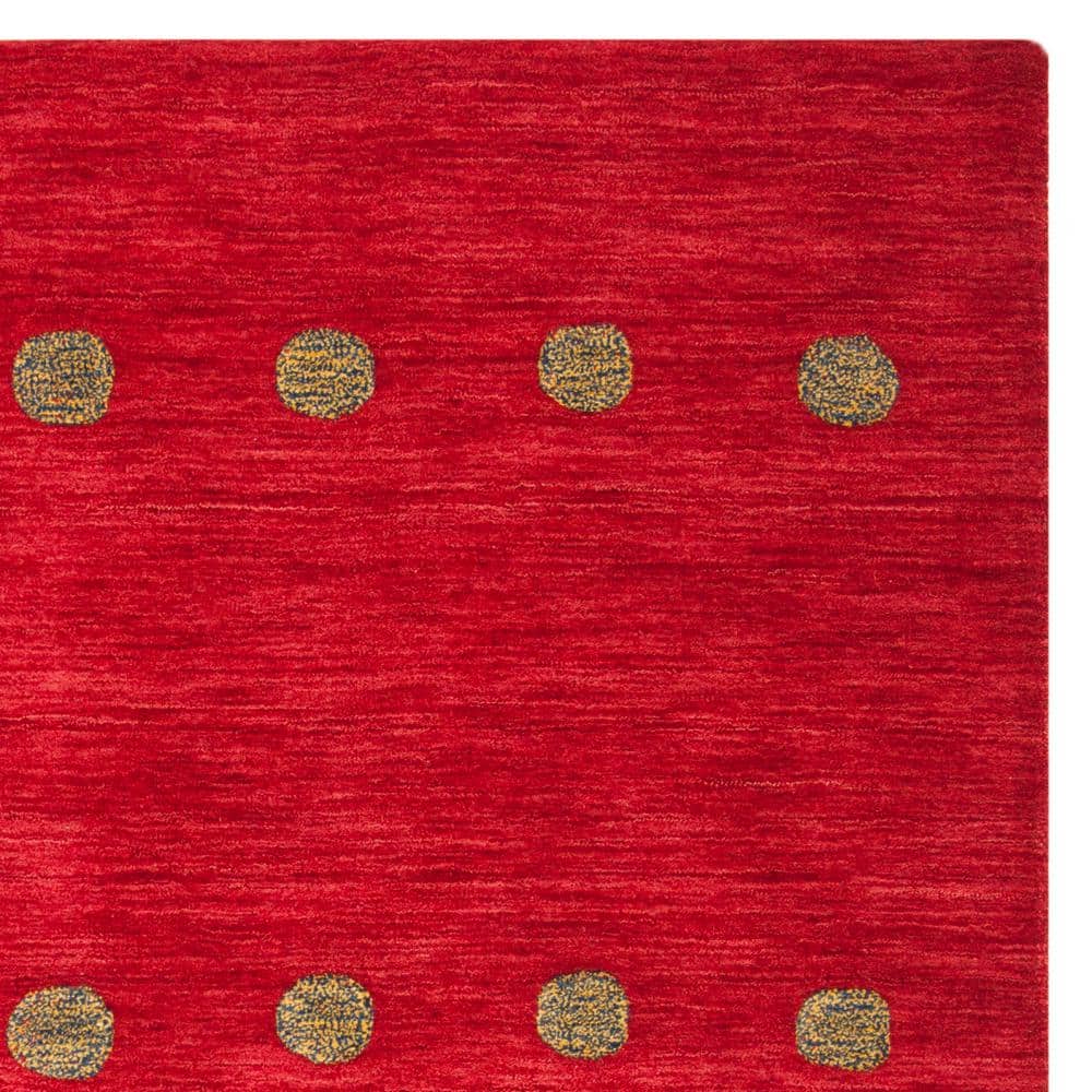 Handmade Red Wool 6' Square Reversible Tufted Area Rug