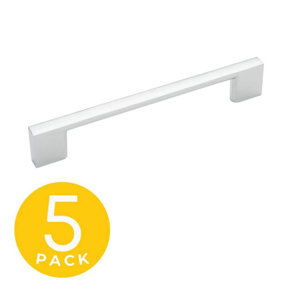 Slim Style 5 in. (128 mm) Center-to-Center Modern Polished Chrome Cabinet Handle/Pull (5-Pack) price history on PriceWatchPro
