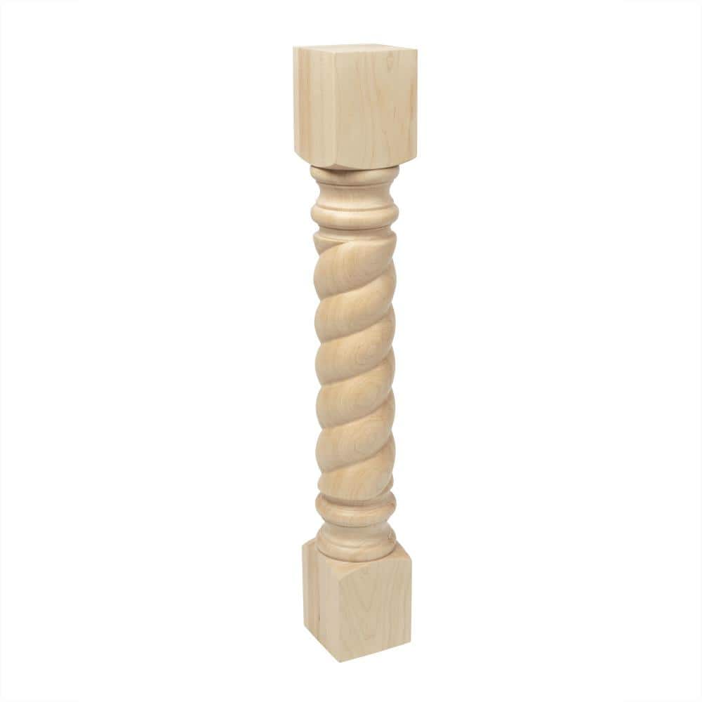 35.25" Unfinished Maple Rope Kitchen Island Leg