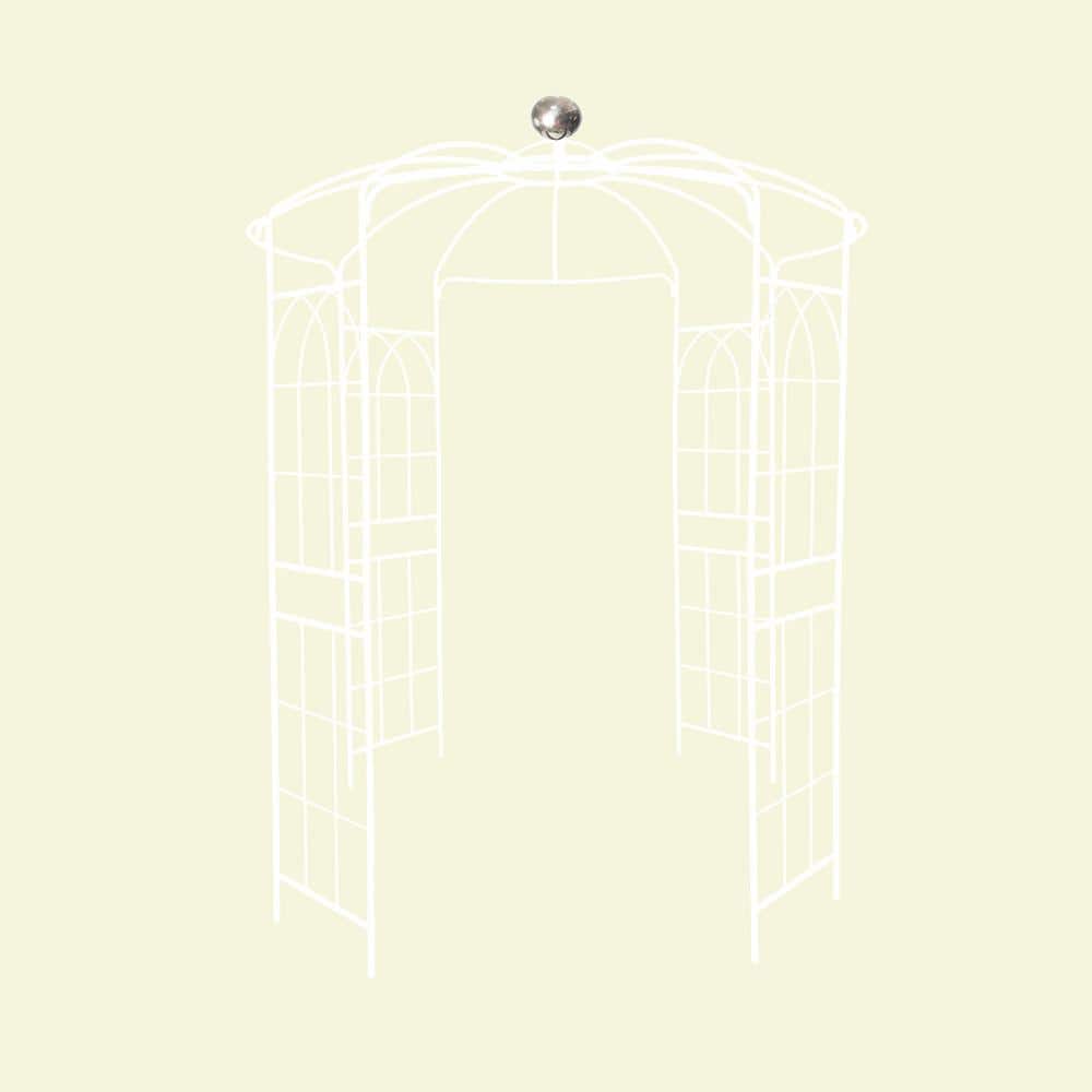 114.2 in. x 81.3 in. Iron Birdcage Shape Garden Arbor in White price history on PriceWatchPro