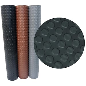 Coin-Pattern Rubber Flooring Dark Gray 36 in. W x 300 in. L Rubber Flooring (75 sq. ft.)