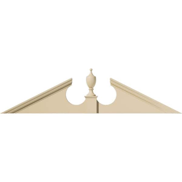 78 in. W x 19-1/2 in. H x 2-3/4 in. P Pitch 6/12 Acorn Signature Urethane Pediment Acorn Ships Unattached in Box, Prime