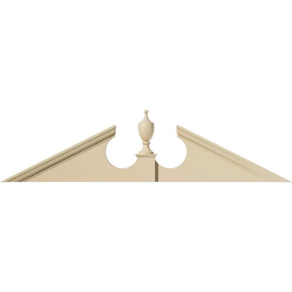 Ekena Millwork 78 in. W x 19-1/2 in. H x 2-3/4 in. P Pitch 6/12 Acorn Signature Urethane Pediment Acorn Ships Unattached in Box, Prime