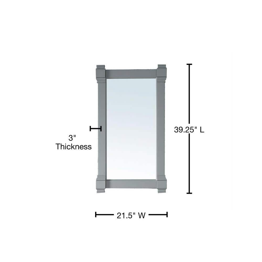 Urban Gray Traditional Wood Floating Wall Mirror 21.5" x 39.25"