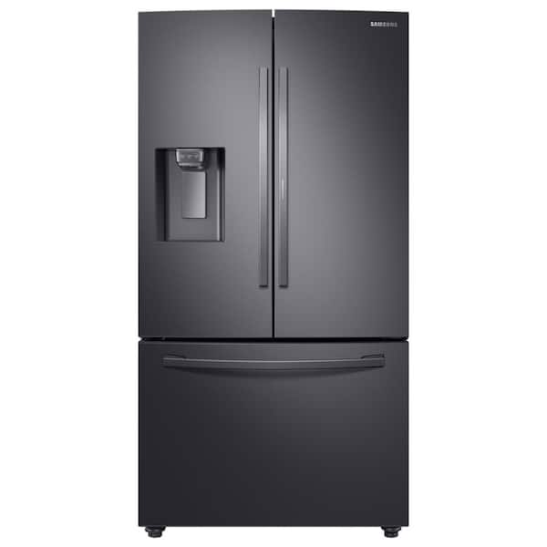 Samsung 28 Cu Ft 3 Door French Door Refrigerator In Black Stainless Steel With Food Showcase Door Rf28r6301sg The Home Depot