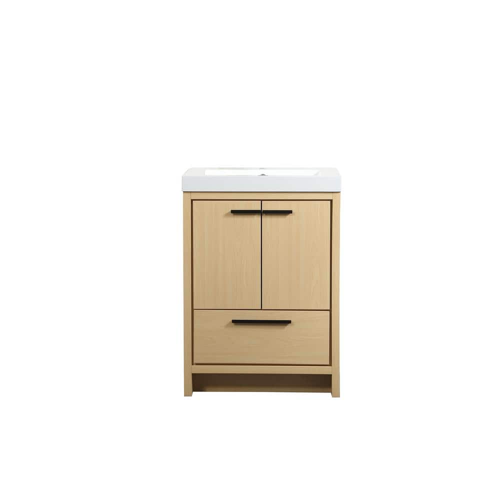 Simply Living 24 in. Single Bathroom Vanity in Maple with Resin Vanity Top 