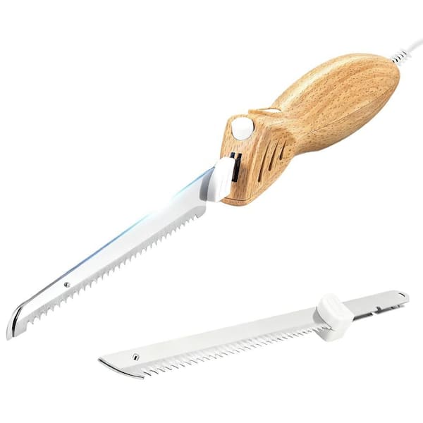 16.7 in. Stainless Steel Electric Knife with Ergonomic Handle and 2 Blades