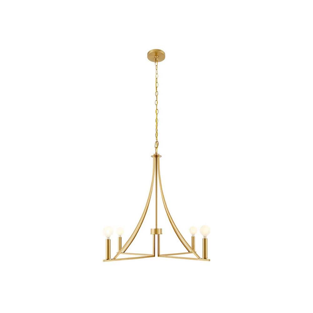 TUXEDO PARK LIGHTING 30 in. W x 27 in. H 4-Light Natural Brass