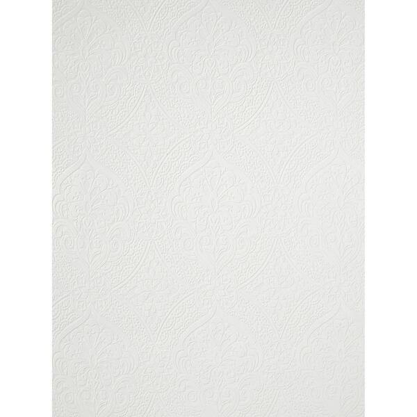 The Wallpaper Company 8 in. x 10 in. White Paintable Wallpaper Sample-DISCONTINUED