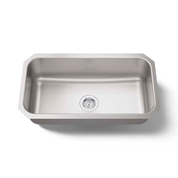 KOHLER Ballad 32 in. Undermount Single Bowl 18 Gauge Stainless Steel Kitchen Sink Only
