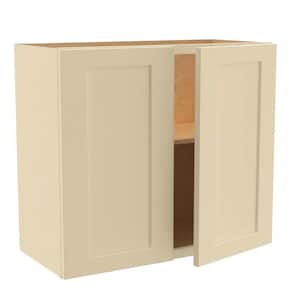 Newport Cream Painted Plywood Shaker Assembled Wall Kitchen Cabinet Soft Close 27 W in. 12 D in. 24 in. H