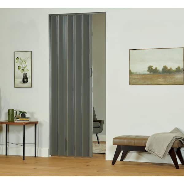 Spectrum Elite 48 in. W. x 96 in. City Grey Vinyl Accordion Door
