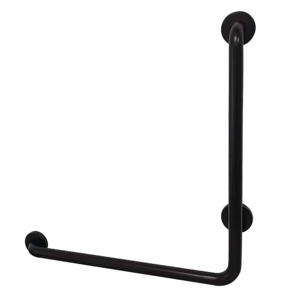 Kingston Brass L-Shaped 24 in. x 1-1/4 in. Grab Bar in Matte Black