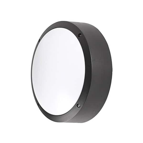 Radionic Hi Tech Troy Black Outdoor Integrated LED Wall Lantern Sconce