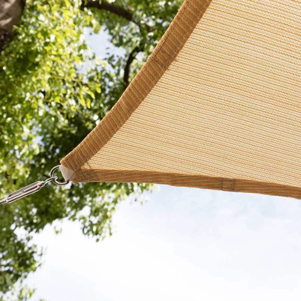 Beige 8' x 16' HDPE Rectangle Sun Shade Sail Canopy