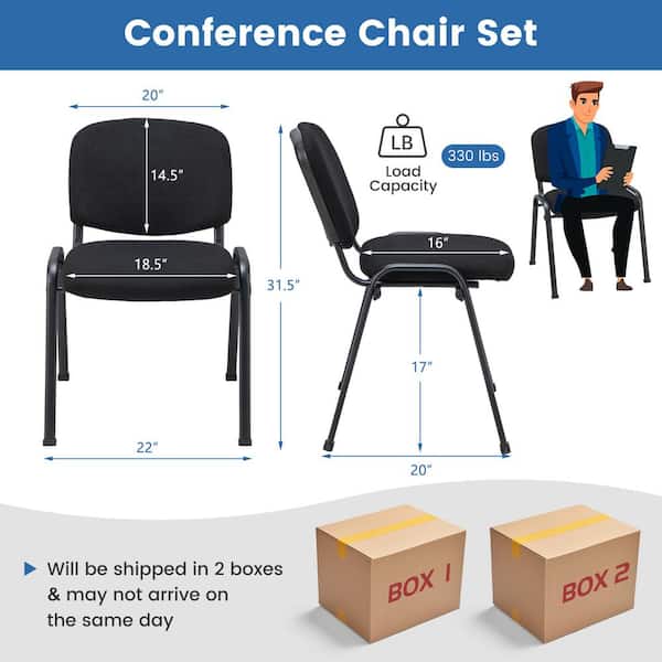 Black Mesh Sponge Conference Chairs with Arms Elegant Design (Set of 5)