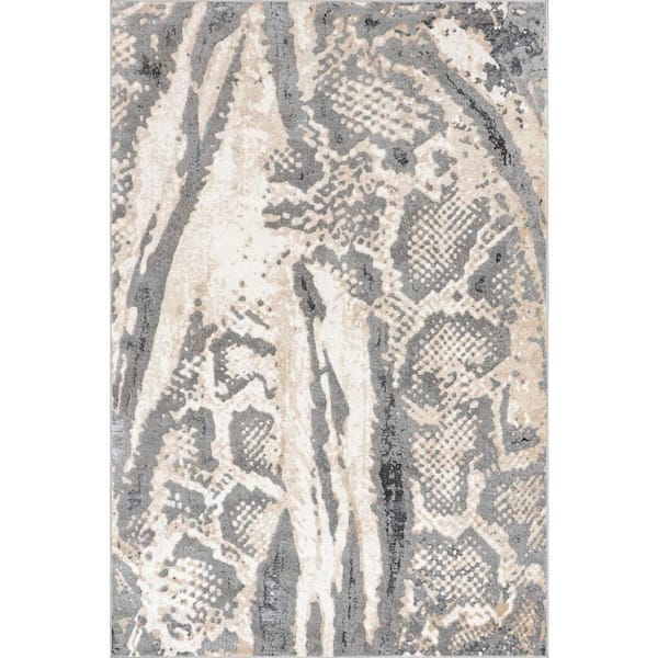 Tilda Modern Snake Beige 5 ft. x 8 ft. Area Rug