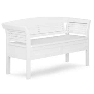 Arlington Solid Wood 49 in. Wide Contemporary Entryway Storage Bench in White
