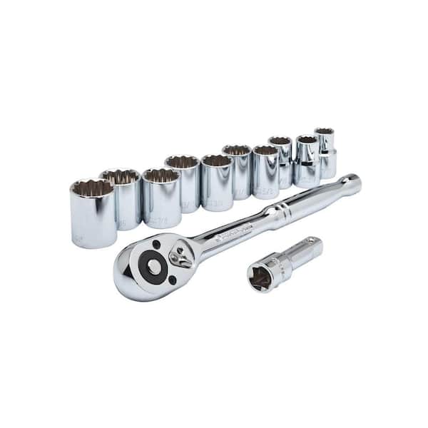 Crescent 1/2 in. Drive 12 Point SAE Socket Wrench Tool Set with Case (12-Piece)