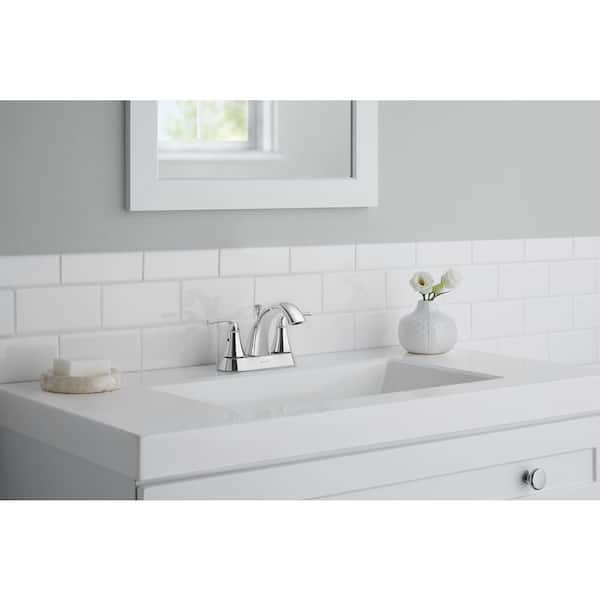 Vazon 4 in. Centerset Double Handle High-Arc Bathroom Faucet in Chrome