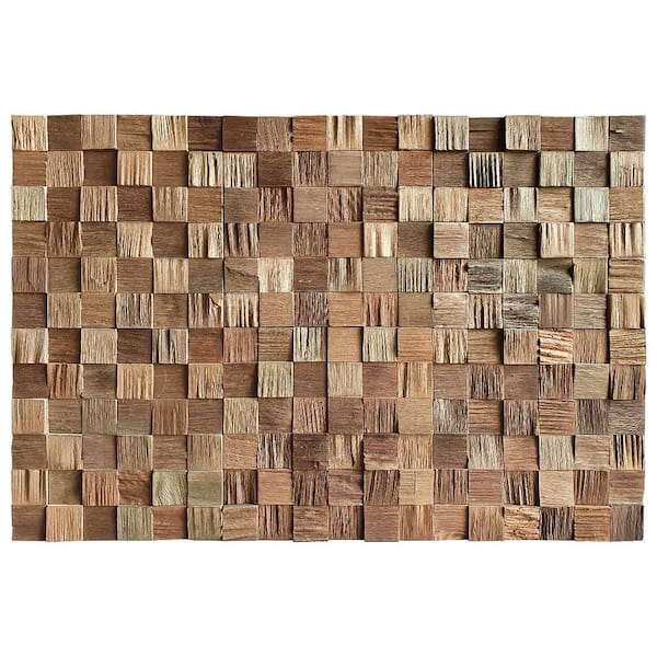 Wallscapes 1 in. x 14 in. x 1 ft. Ristretto Meranti Cube Hardwood Boards (8-pack, 11. 16 sq. ft. )