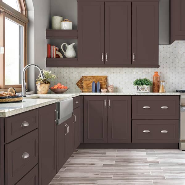 1 gal. #MQ1-58 Chocolate Soul Semi-Gloss Enamel Interior/Exterior Cabinet, Door & Trim Paint