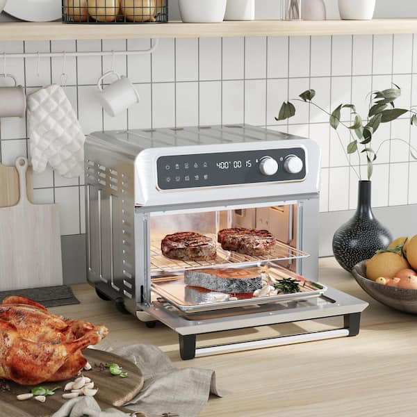 Elite 14-Slice Silver Convection Toaster Oven with Rotisserie (1500-Watt)  in the Toaster Ovens department at