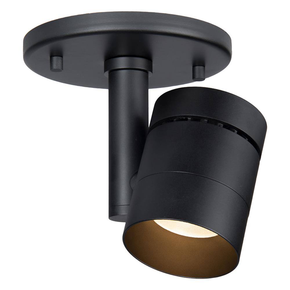 Black Adjustable LED Flush Mount Spotlight with Aluminum Shade