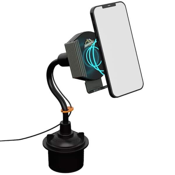 Armor All Wireless Charging Qi-Enabled Phone Mount with Gooseneck Cupholder, Black
