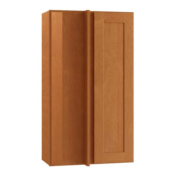 Home Decorators Collection Newport 24 in. W x 12 in. D x 42 in. H Assembled Plywood Blind Wall Kitchen Cabinet in Cinnamon with Soft Close LH