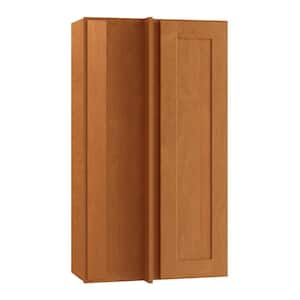 Hargrove Cinnamon Stain Plywood Shaker Assembled Wall Blind Corner Kitchen Cabinet Sft Cls L 24 in W x 12 in D x 42 in H