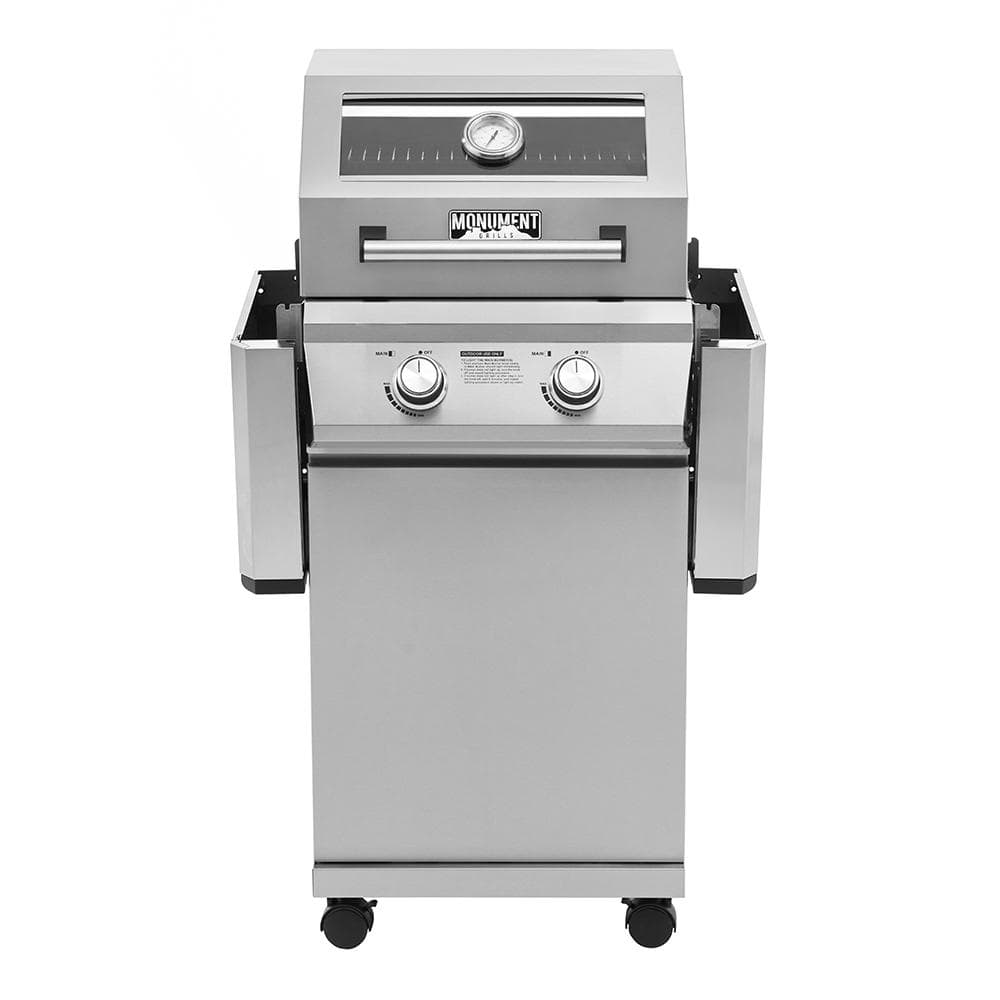 Monument 2-Burner Stainless Steel Propane Gas Grill with Clearview Lid