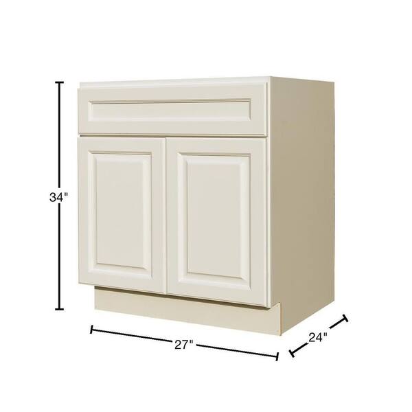 LIFEART CABINETRY LaPort Assembled 27x34.5x24 in. Base Cabinet with 2 Doors and 1 Drawer in Classic White