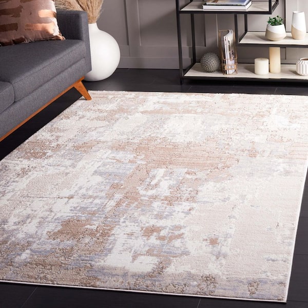 Whisper 9 ft. x 12 ft. Beige/Light Gray Distressed Abstract Area Rug