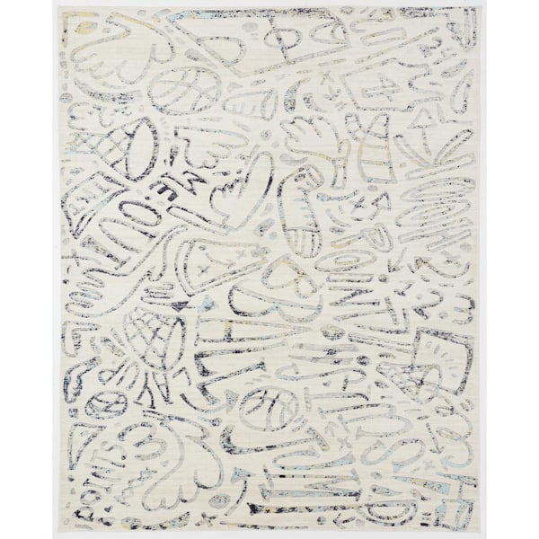 Sportsglyphs Multi-Colored 4 ft. x 6 ft. Abstract Area Rug