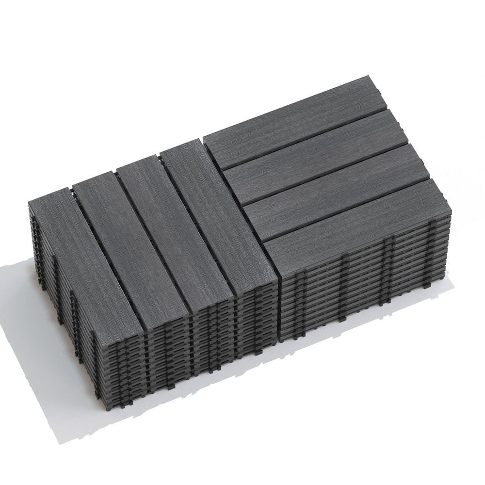 11.8 in. x 11.8 in. Interlocking Floor Tiles Wood Plastic Composite Deck Tile in Ash (22 per Case) price history on PriceWatchPro
