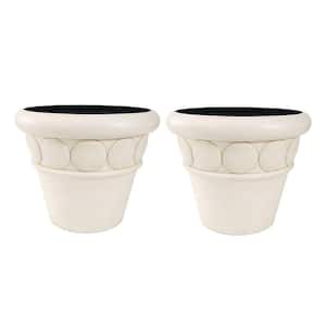 32 in. Dia Aged White Composite Commercial Planter (2-Pack)