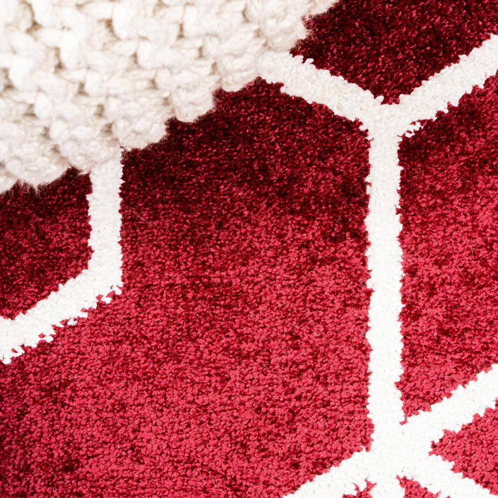 Jonathan Y Red and White Geometric Flat Woven Area Rug