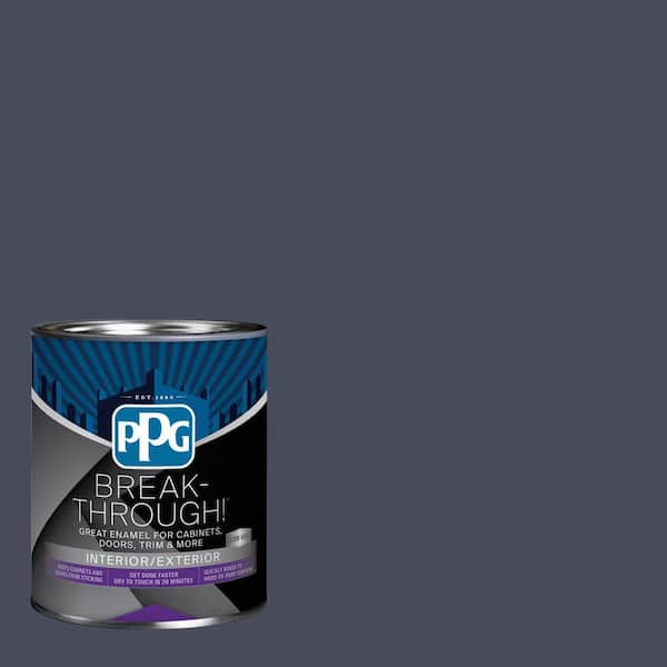 Break-Through! 1 qt. PPG1043-7 Black Flame Semi-Gloss Door, Trim & Cabinet  Paint PPG1043-7B-04SG - The Home Depot